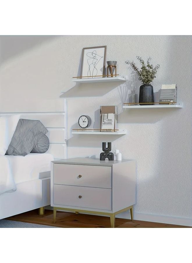 Black Floating Shelf Wall Mounted Storage Single Layer Easy Assemble for Bathroom Kitchen - Image 2